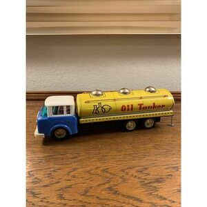 MF201 1960s Litho Tin Friction Powered Oil Tanker Lorry 14" (36cm)